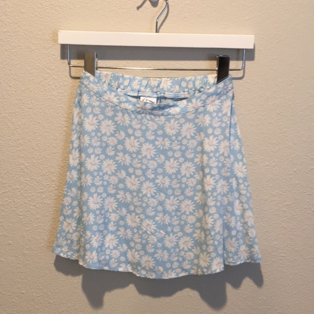 Art Class Floral Skirt 7/8  blue white pink